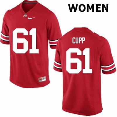 NCAA Ohio State Buckeyes Women's #61 Gavin Cupp Red Nike Football College Jersey NDI8345QG